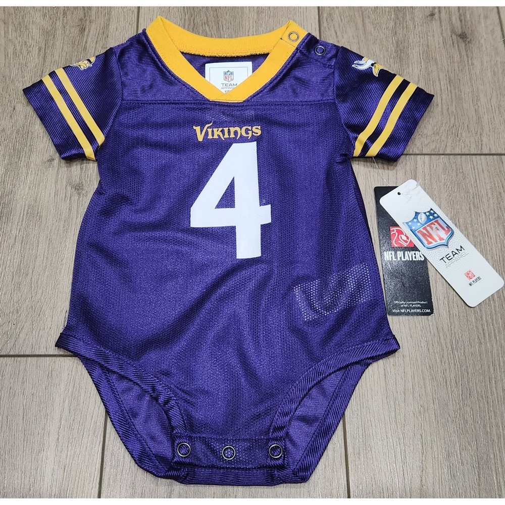 Minnesota Vikings Baby Bodysuit‎ Football Jersey 4 Cook Purple NFL Apparel 6/9M